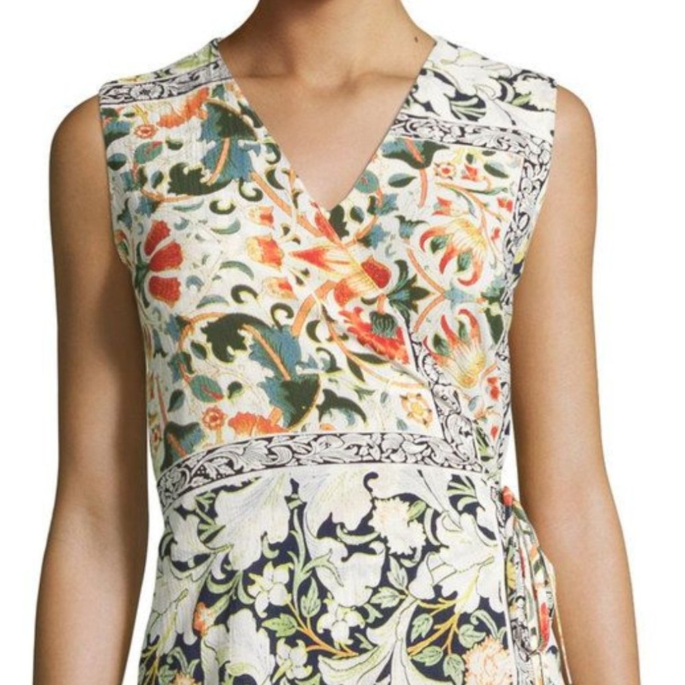 Alberto Makali Faux-Wrap Printed Short Jumpsuit, Terracotta, Size Small